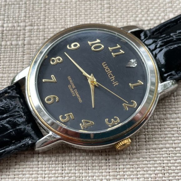 Watch.it Men Wristwatch Genuine Diamonds Quartz Analog Watch - Picture 3 of 11